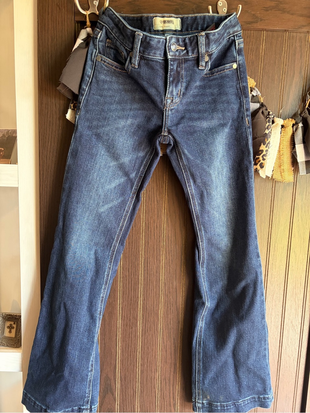 Rock & Roll Cowgirl Girls Medium Blue Faded Stretch Denim Jeans